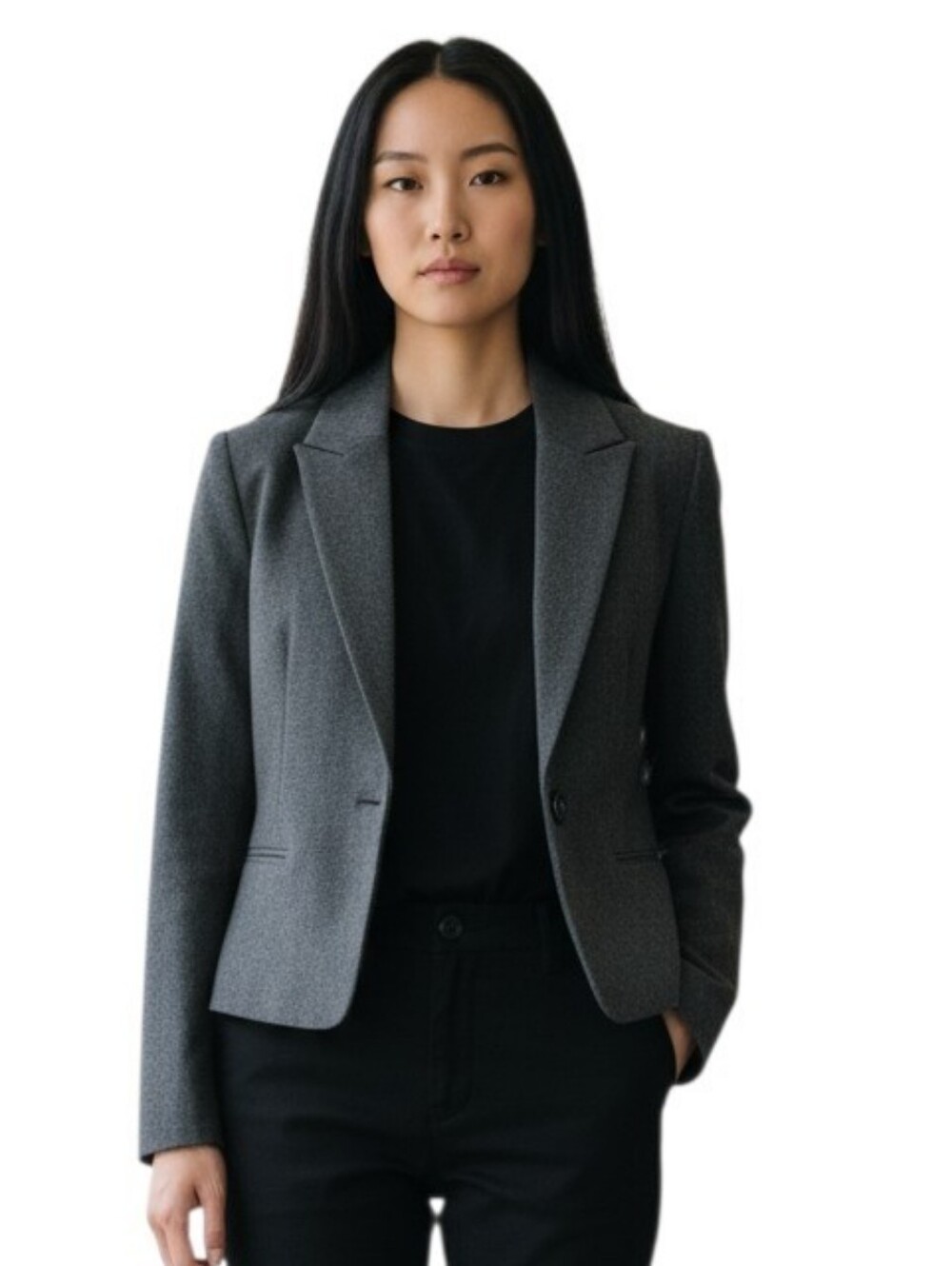 ILYA Wool Blend Women's Charcoal Gray Crop Blazer. Size 6